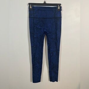 Lululemon Blue Paisley Print Wunder Under 7/8 Leggings Size 4